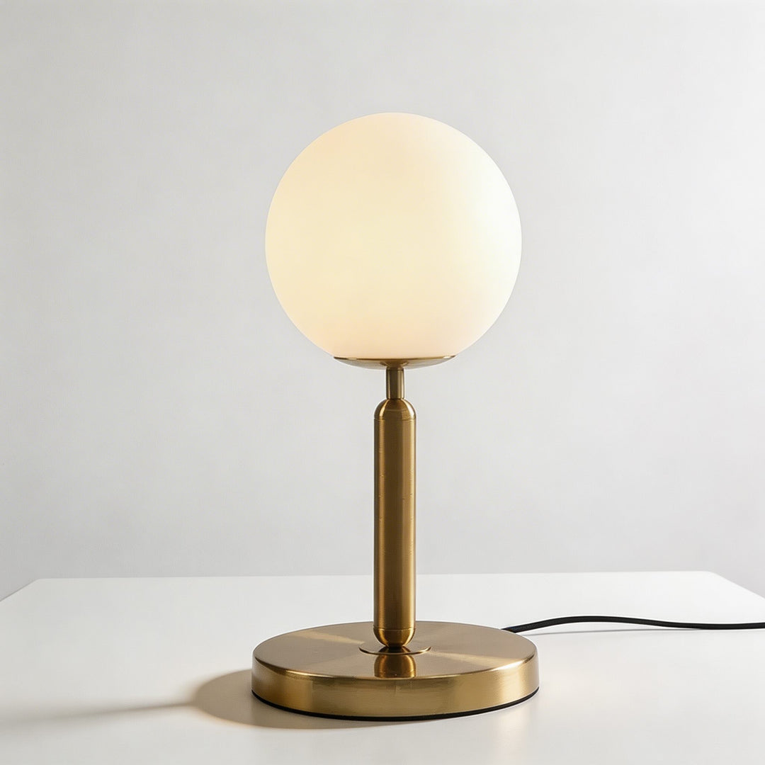 Nordic Modern Table Lamp Glass Shade Adjustable LED E26 Bulb for Bedroom or Desk 3