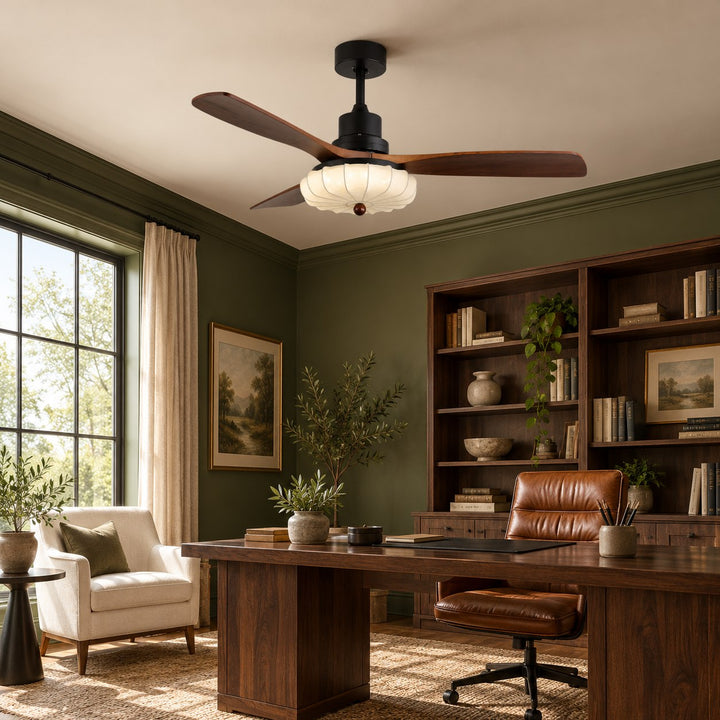 Modern Ceiling Fan Light Flush Mount Metal With Integrated LED For Efficient Illumination