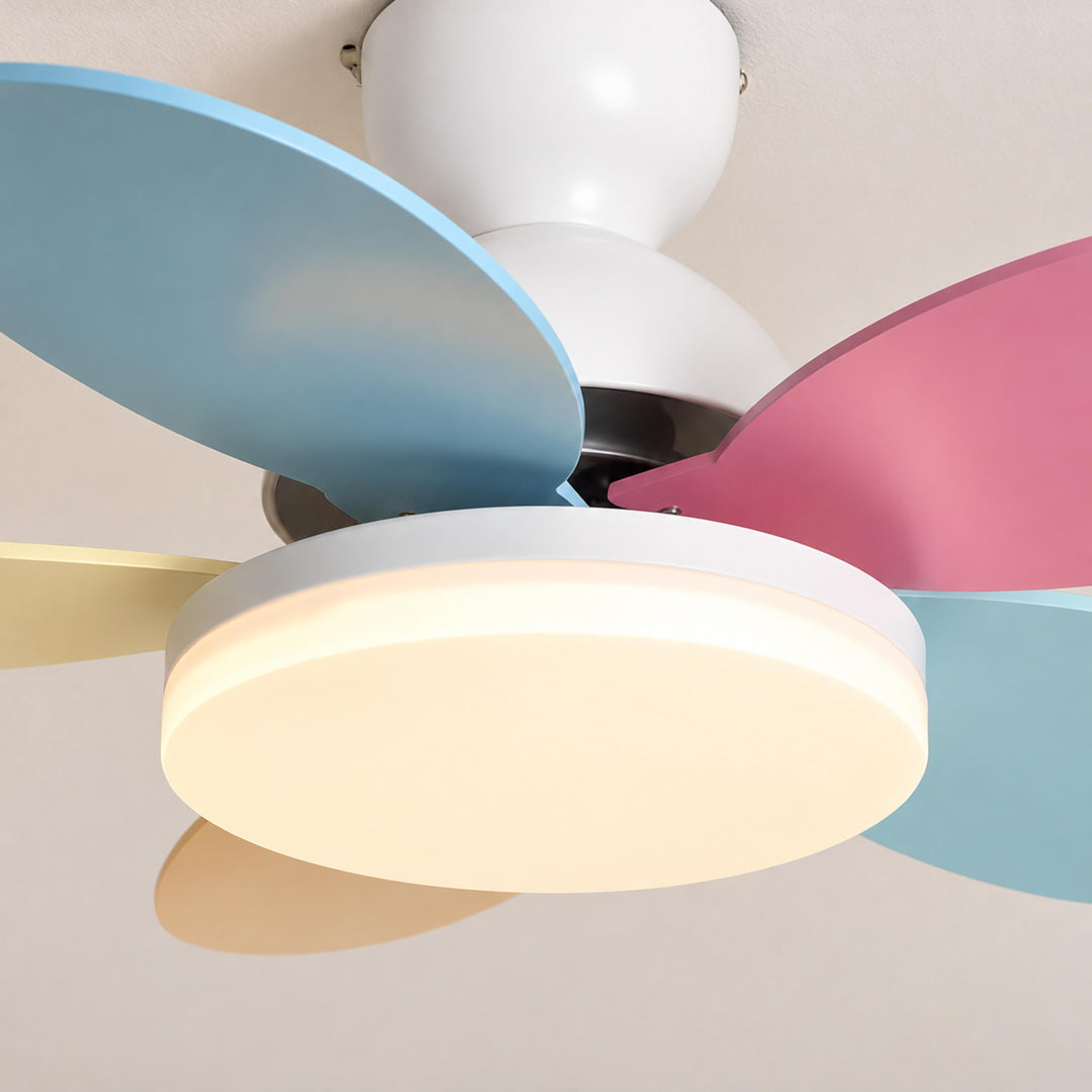 Modern Ceiling Fan Light Wall Mounted Metal Frame Integrated LED for Indoor Air Circulation