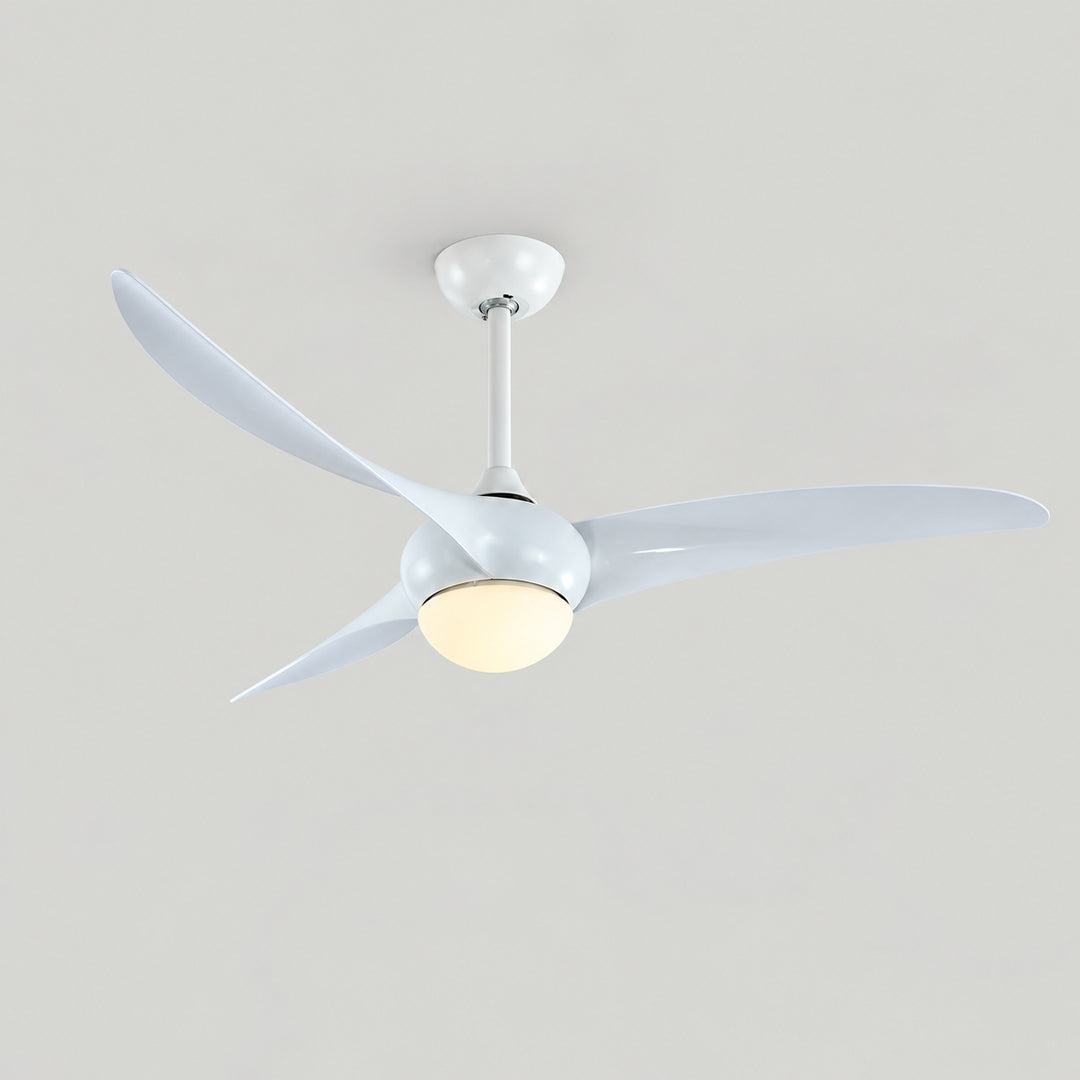 Traditional Ceiling Fan with Wood Blades Flush Mount Opal Glass Diffuser for Indoor Use