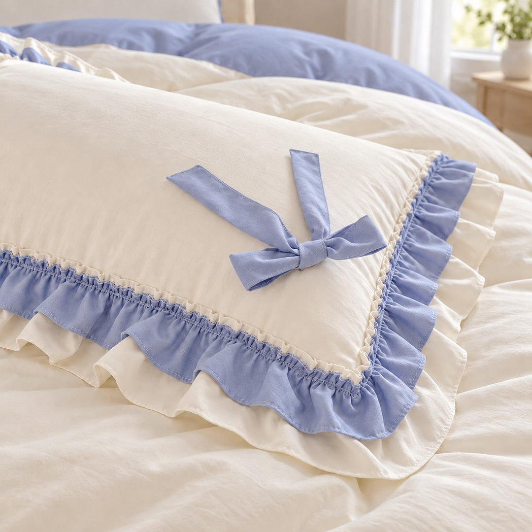 Kawaii Princess Bedding Set Duvet Cover Flat Sheet Pillow Cases Cotton Soft Aesthetic Design