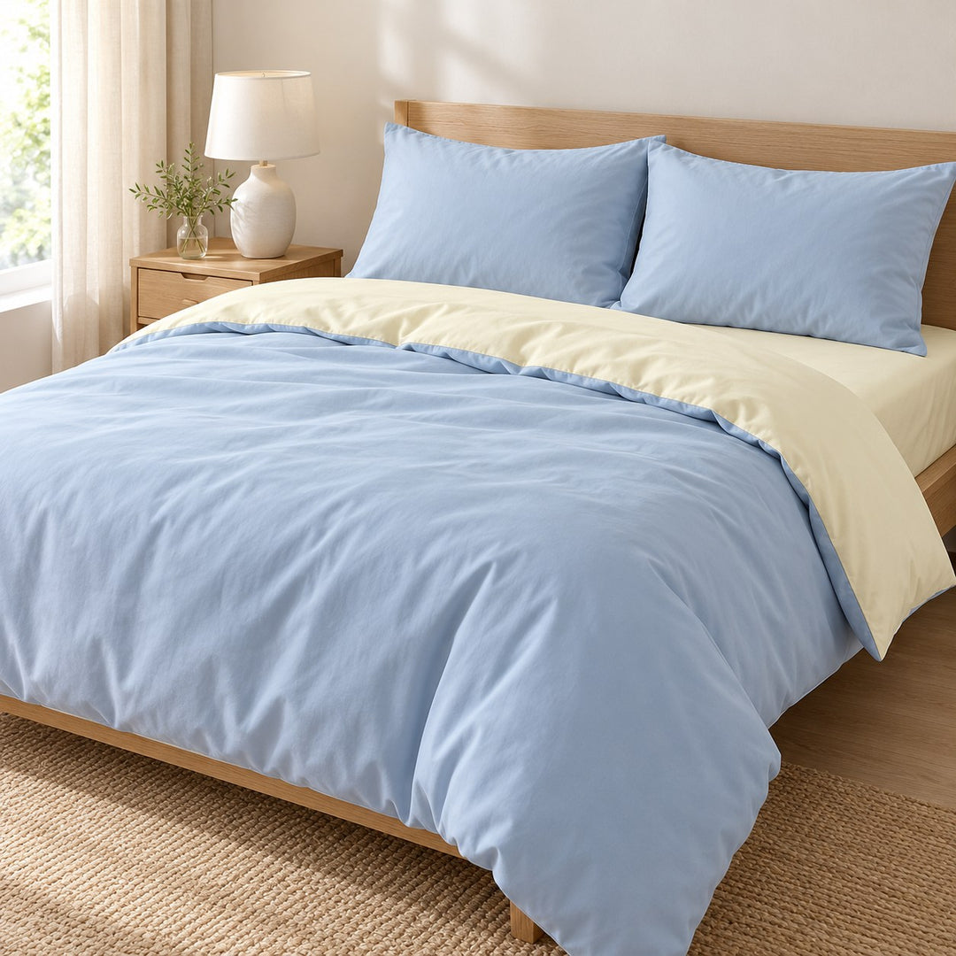 Pastel Aesthetic Bedding Set Double-Sided Duvet Cover Flat Sheet Cotton Comfortable