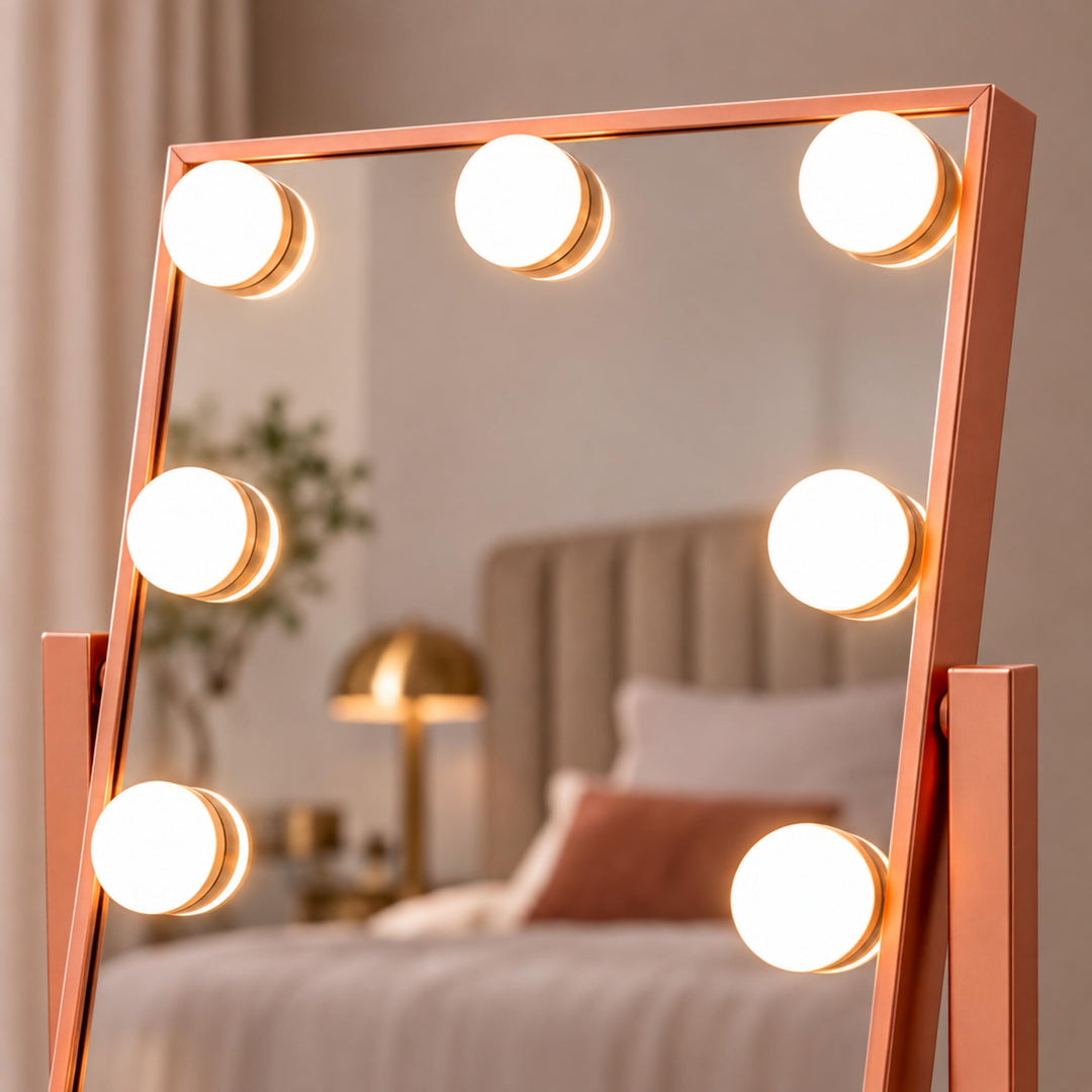 Modern Hollywood Vanity Mirror with Dimmable LED Bulbs 360° Rotating Touch Sensor