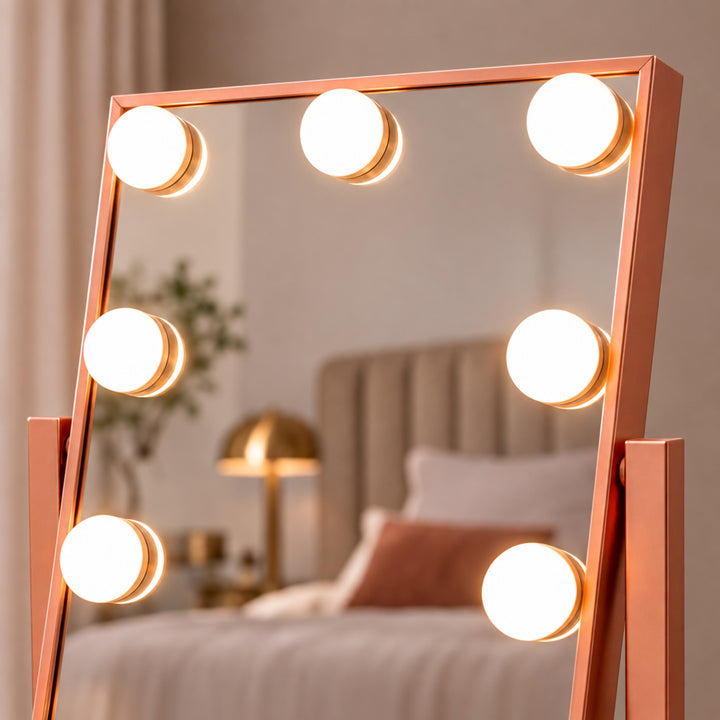 Modern Hollywood Vanity Mirror with Dimmable LED Bulbs 360° Rotating Touch Sensor