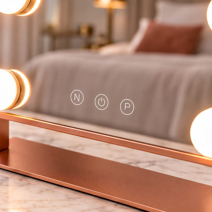 Modern Hollywood Vanity Mirror with Dimmable LED Bulbs 360° Rotating Touch Sensor