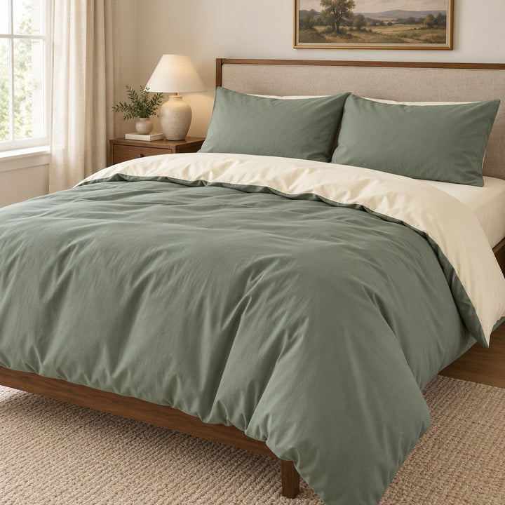 Pastel Aesthetic Bedding Set Double-Sided Duvet Cover Flat Sheet Cotton Comfortable