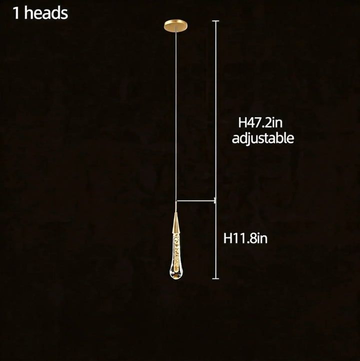 Modern Gold Chandelier Pendant Light Hanging Aluminum LED Fixture for Dining Room Illumination