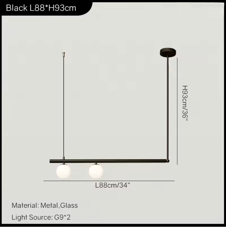 Modern Globe Chandelier Adjustable Hanging Metal and Glass LED Light for Dining Room