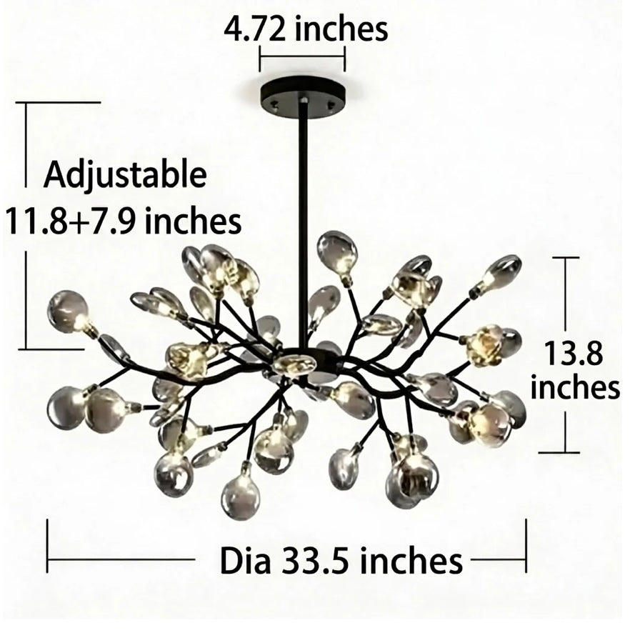 Modern Pendant Light 27-Light Adjustable Metal LED Fixture for Kitchen Pendant Lighting