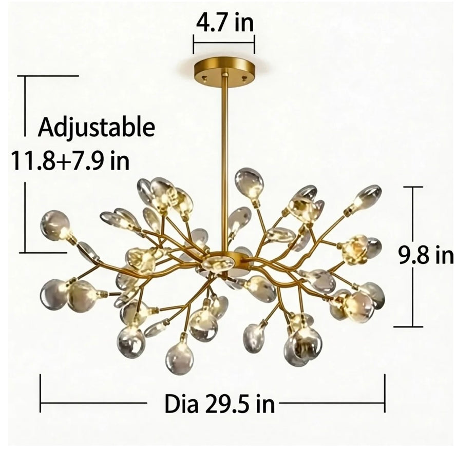 Modern Pendant Light 27-Light Adjustable Metal LED Fixture for Kitchen Pendant Lighting