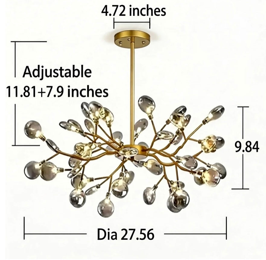 Modern Pendant Light 27-Light Adjustable Metal LED Fixture for Kitchen Pendant Lighting