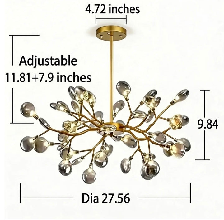 Modern Pendant Light 27-Light Adjustable Metal LED Fixture for Kitchen Pendant Lighting