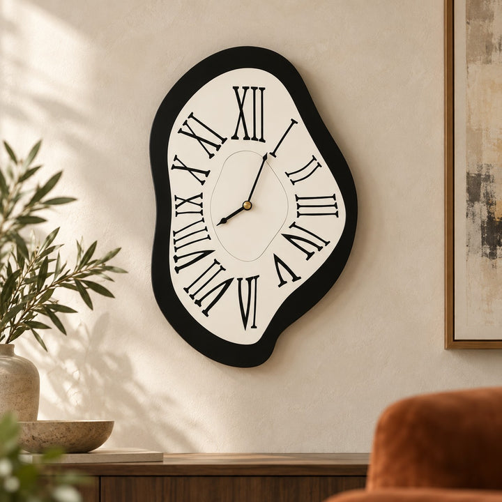 Modern Wall Clock Wall Mounted Acrylic Silent Quartz Movement Unique Surrealist Design 34x20cm 41x26cm