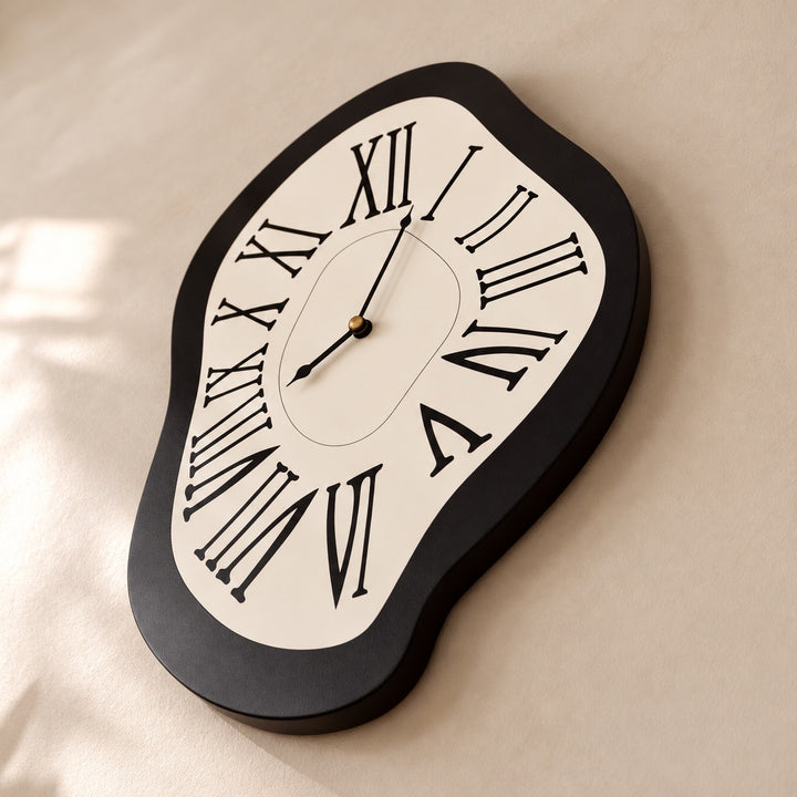 Modern Wall Clock Wall Mounted Acrylic Silent Quartz Movement Unique Surrealist Design 34x20cm 41x26cm