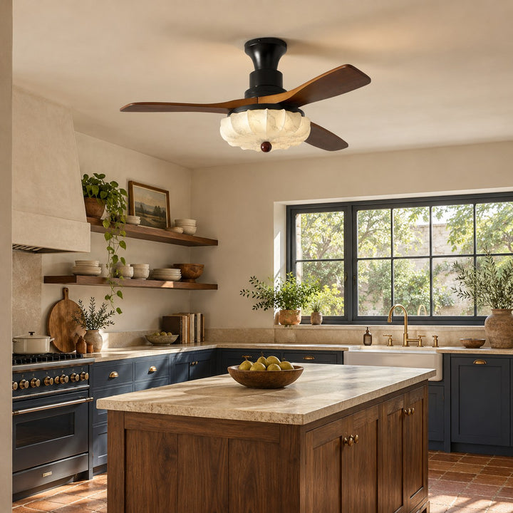 Modern Ceiling Fan Light Flush Mount Metal With Integrated LED For Efficient Illumination