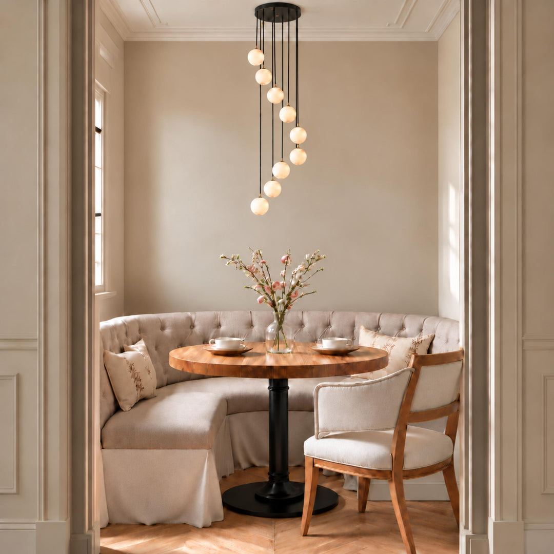 Modern Cluster Chandelier Ceiling Mounted Glass Alabaster Balls LED Lighting Fixture