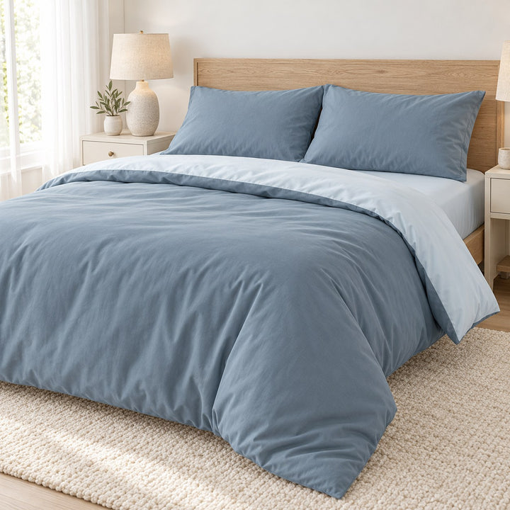 Pastel Aesthetic Bedding Set Double-Sided Duvet Cover Flat Sheet Cotton Comfortable