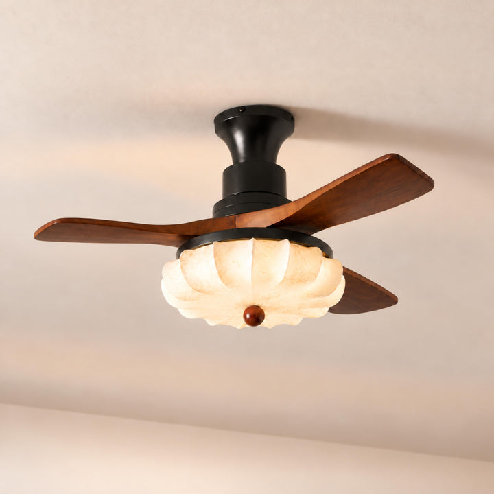 Modern Ceiling Fan Light Flush Mount Metal With Integrated LED For Efficient Illumination