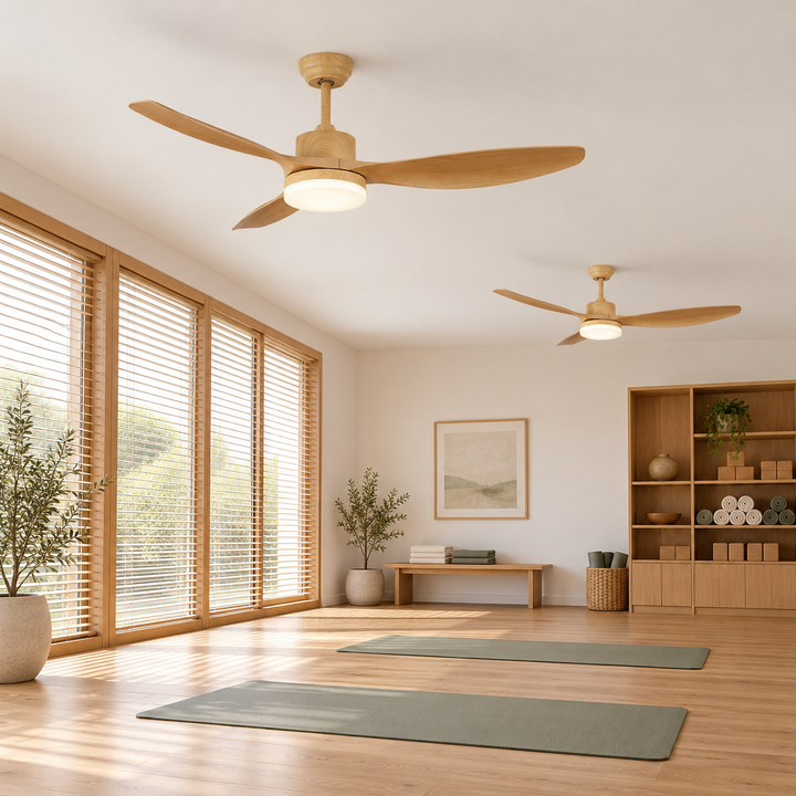 Modern Ceiling Fan Light Flush Mount Metal Acrylic Integrated LED 122cm 132cm