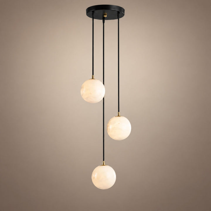 Modern Cluster Chandelier Ceiling Mounted Glass Alabaster Balls LED Lighting Fixture