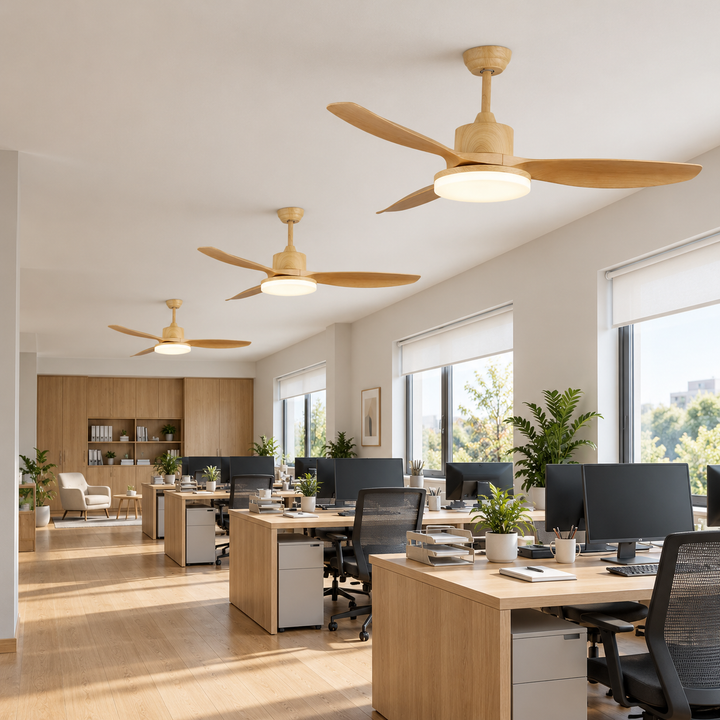 Modern Ceiling Fan Light Flush Mount Metal Acrylic Integrated LED 122cm 132cm