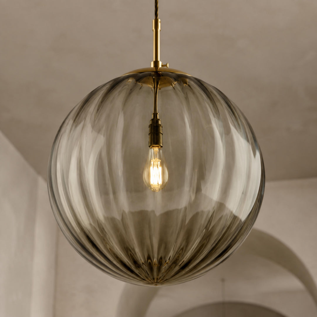 Modern Glass Pendant Light Hanging Adjustable Cord LED Compatible 20cm Diameter