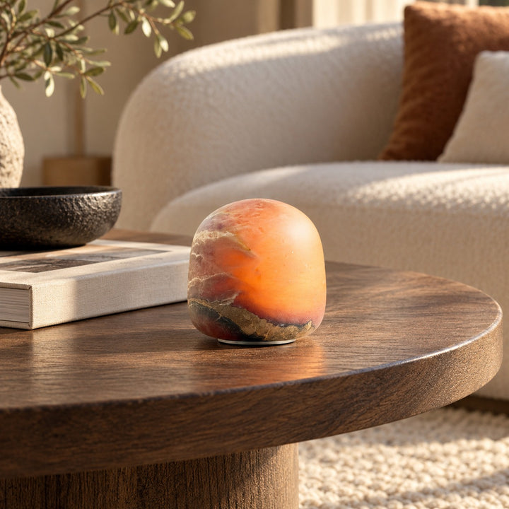 Modern Portable Table Lamp with Alabaster Shade and Built-in Battery for Cordless Lighting