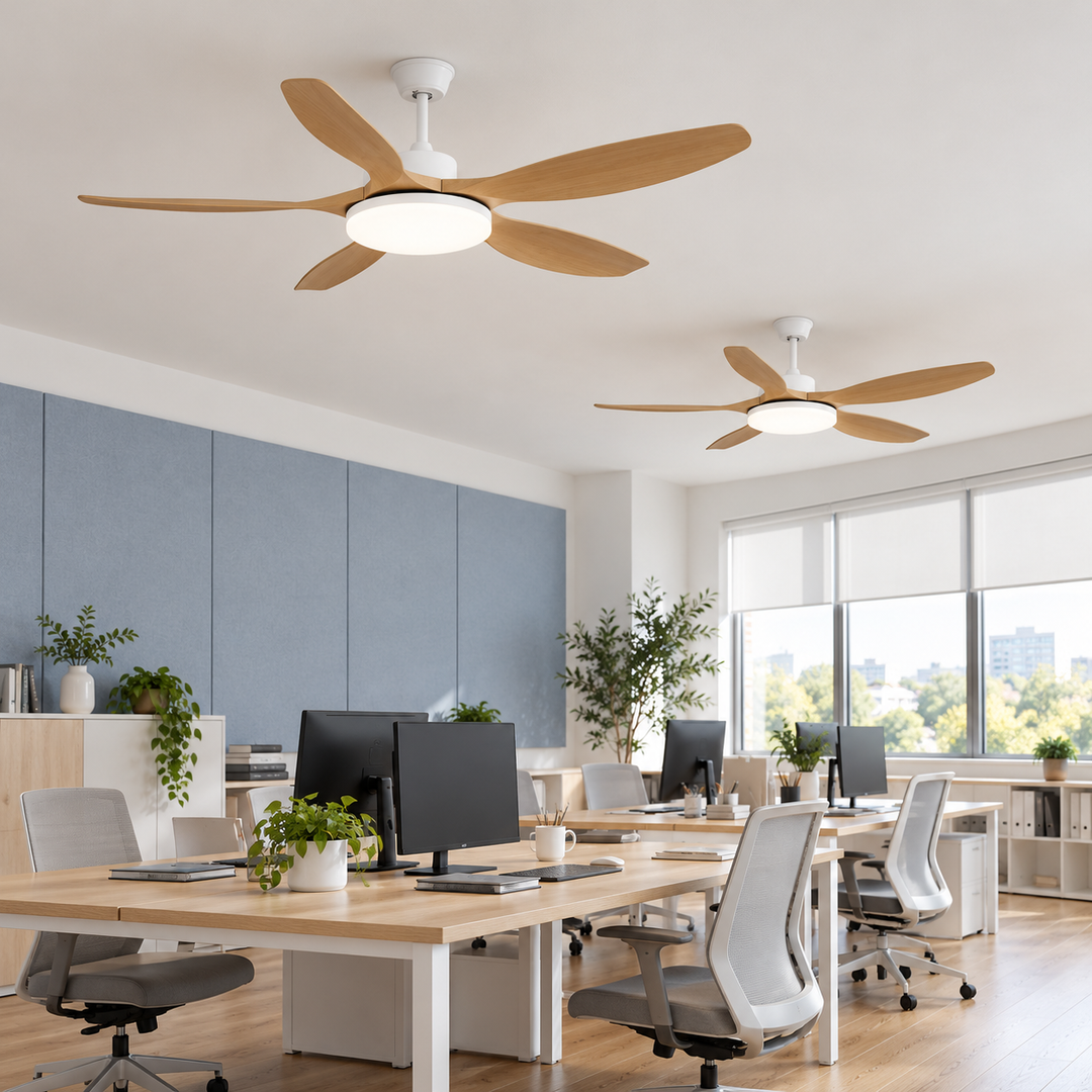 Modern Ceiling Fan Light Flush Mount Metal Acrylic Integrated LED 122cm 132cm