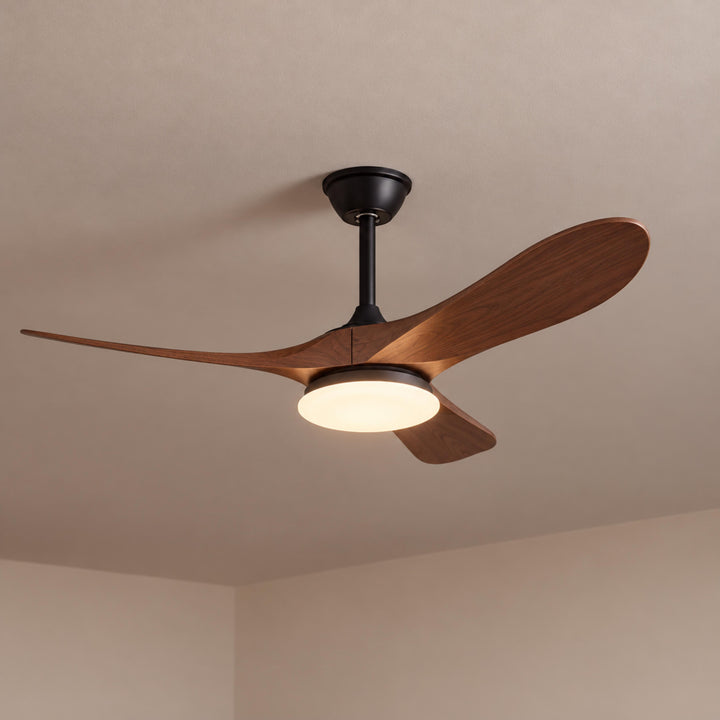 Modern Ceiling Fan with Lights Flush Mount Metal Frame 107cm or 132cm Blade Options