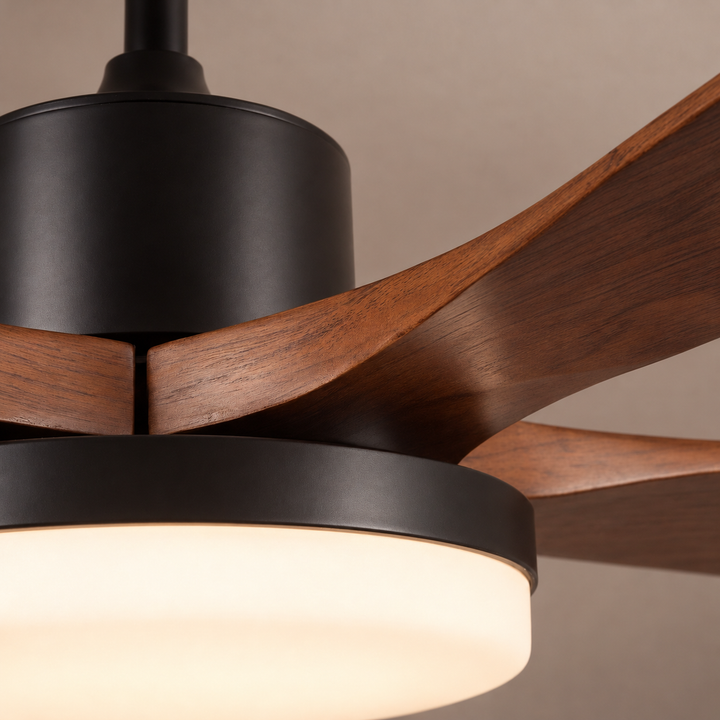 Modern Ceiling Fan Light Flush Mount Metal Acrylic Integrated LED 122cm 132cm