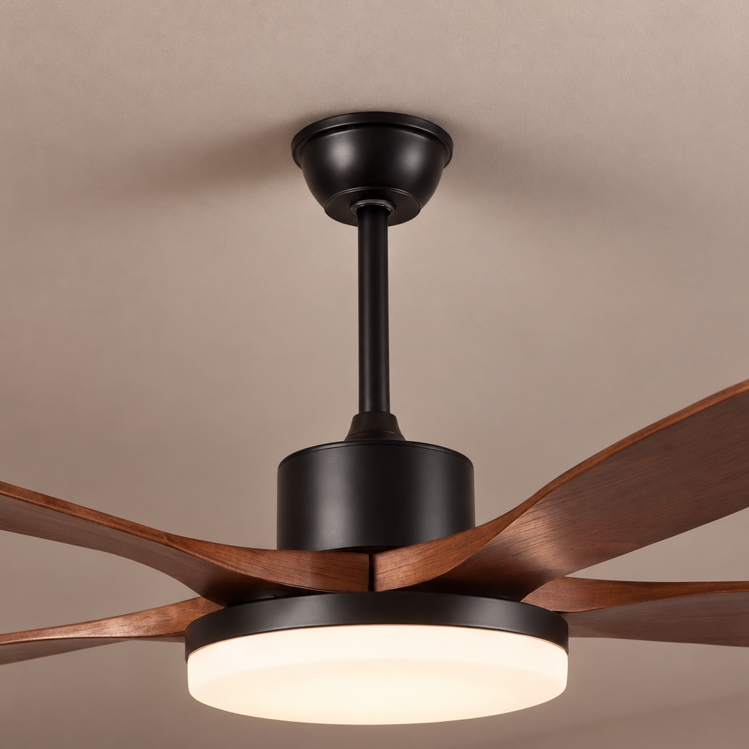 Modern Ceiling Fan Light Flush Mount Metal Acrylic Integrated LED 122cm 132cm