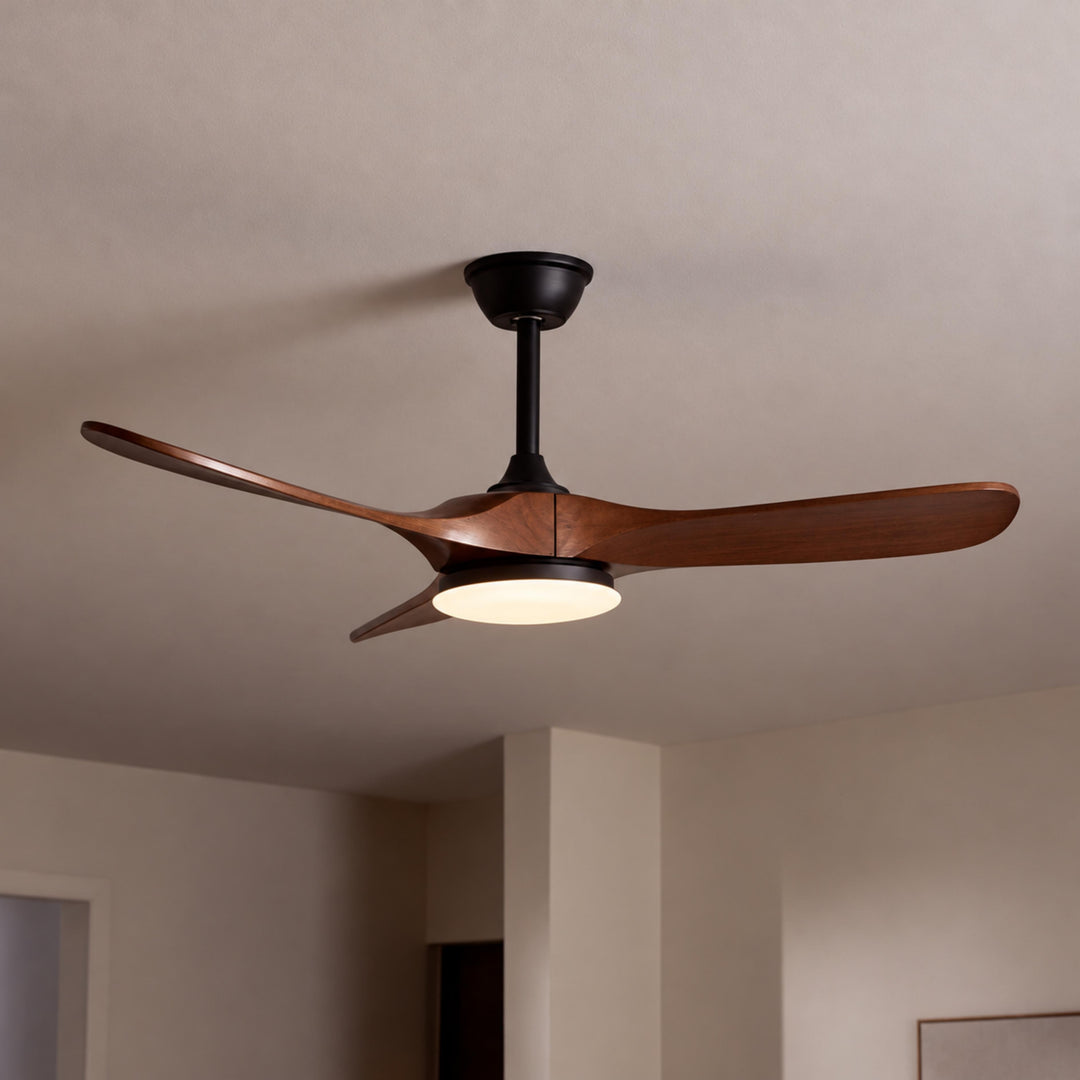 Modern Ceiling Fan with Lights Flush Mount Metal Frame 107cm or 132cm Blade Options