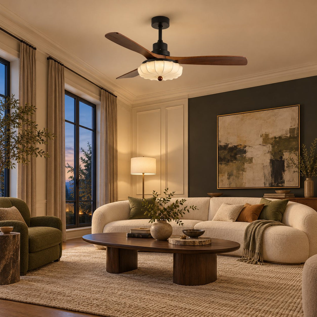Modern Ceiling Fan Light Flush Mount Metal With Integrated LED For Efficient Illumination