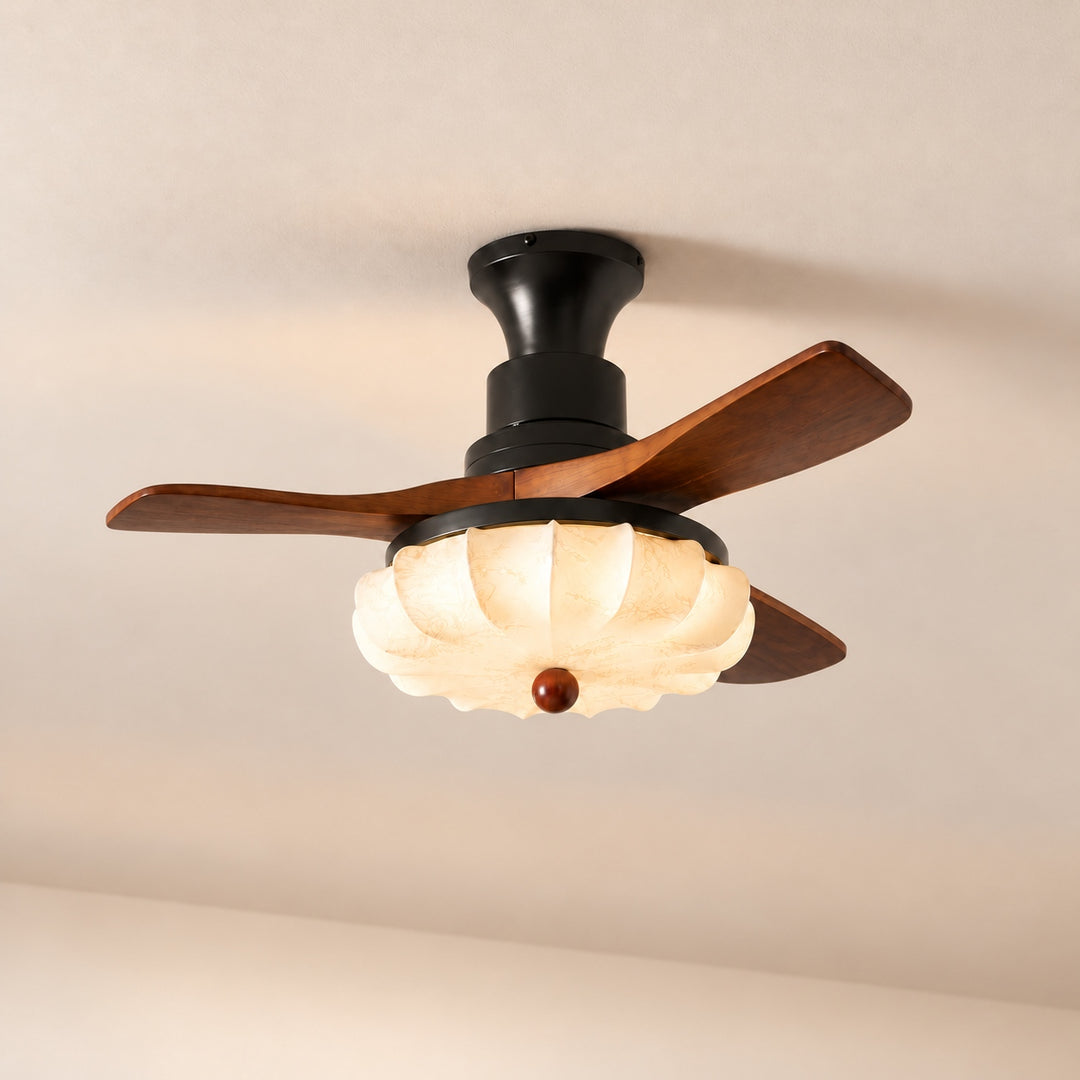 Modern Ceiling Fan Light Flush Mount Metal With Integrated LED For Efficient Illumination