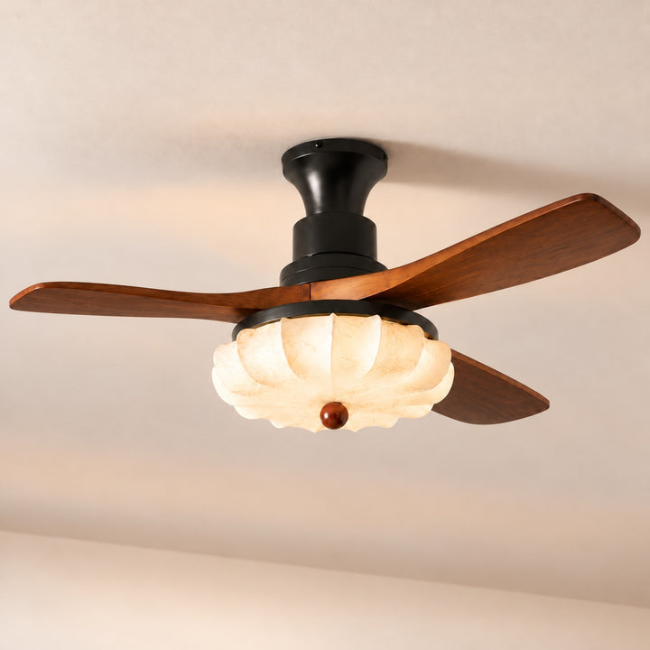 Modern Ceiling Fan Light Flush Mount Metal With Integrated LED For Efficient Illumination