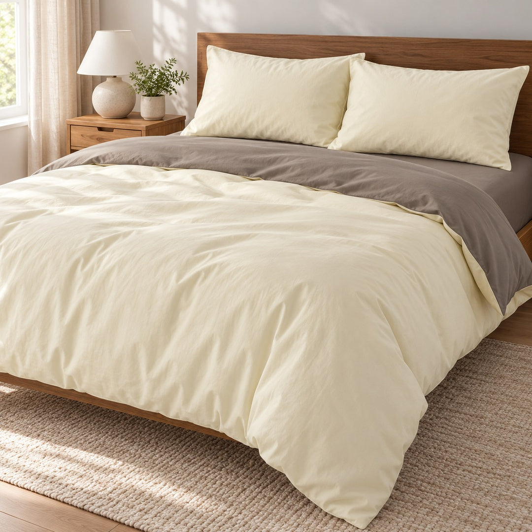 Pastel Aesthetic Bedding Set Double-Sided Duvet Cover Flat Sheet Cotton Comfortable