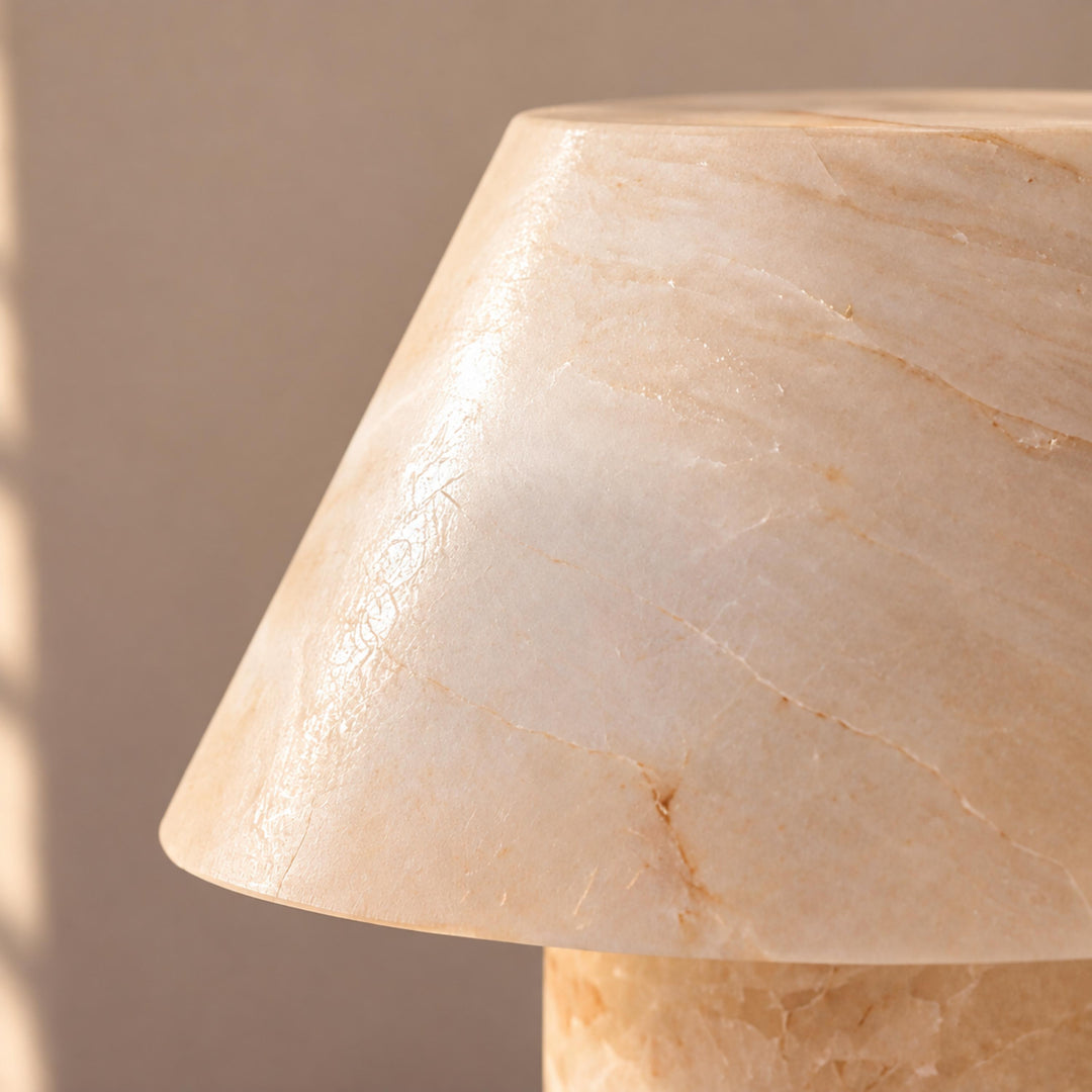 Modern Alabaster Table Lamp Organic Shape E14 Socket Soft Light for Bedside Nightstand