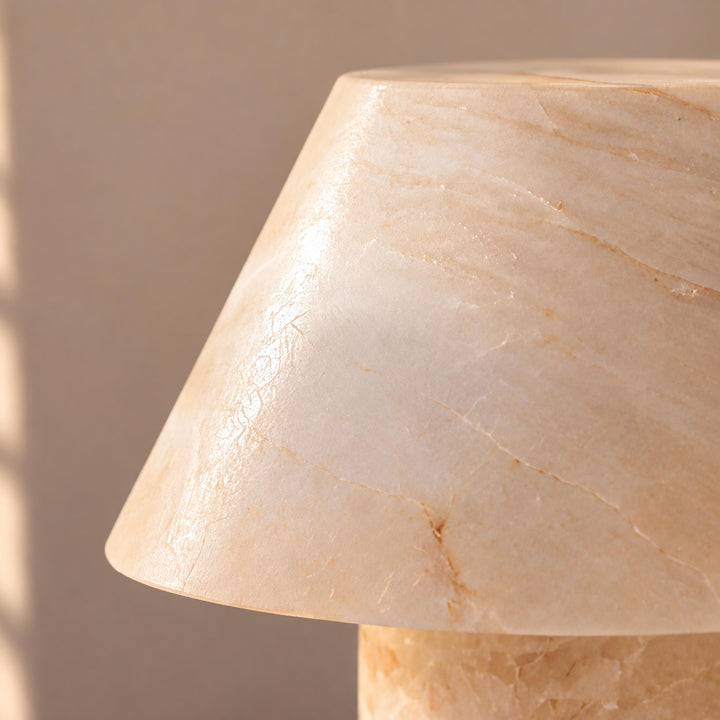 Modern Alabaster Table Lamp Organic Shape E14 Socket Soft Light for Bedside Nightstand