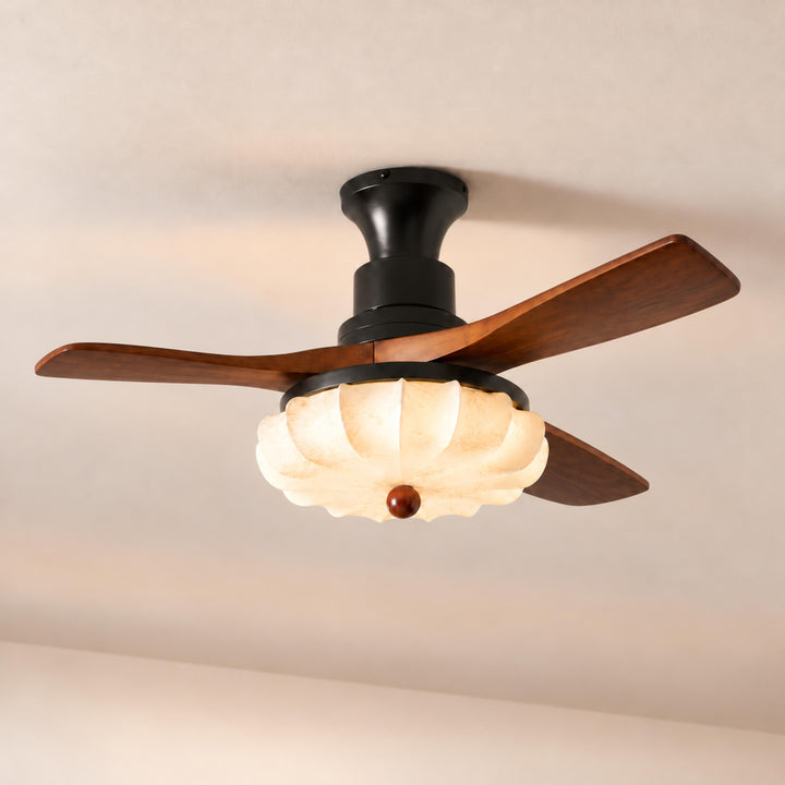 Modern Ceiling Fan Light Flush Mount Metal With Integrated LED For Efficient Illumination