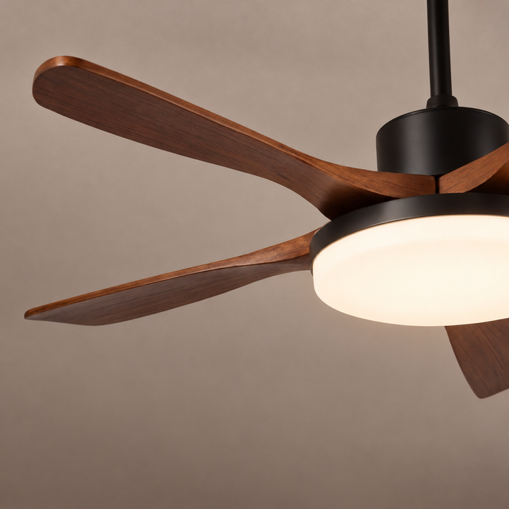 Modern Ceiling Fan Light Flush Mount Metal Acrylic Integrated LED 122cm 132cm