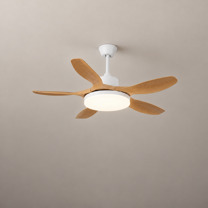 Modern Ceiling Fan Light Flush Mount Metal Acrylic Integrated LED 122cm 132cm