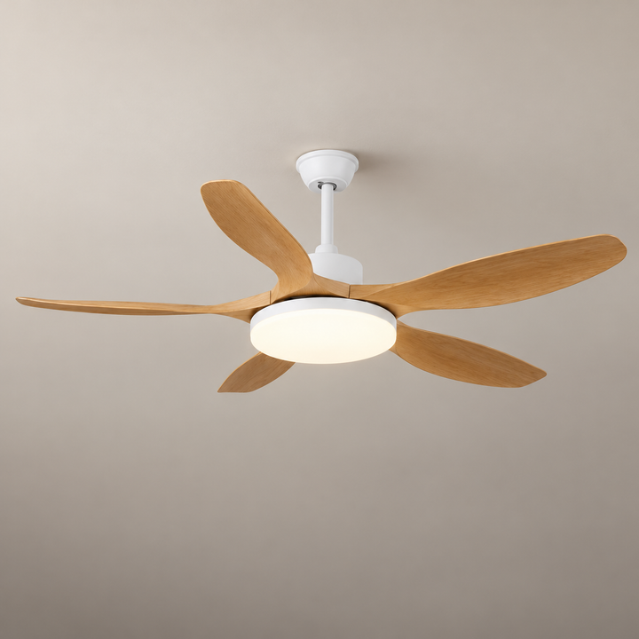 Modern Ceiling Fan Light Flush Mount Metal Acrylic Integrated LED 122cm 132cm