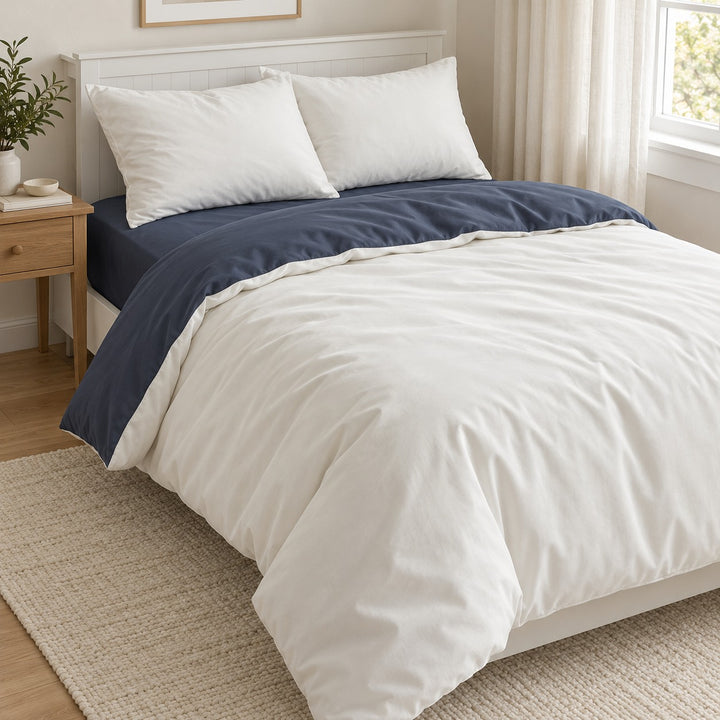 Pastel Aesthetic Bedding Set Double-Sided Duvet Cover Flat Sheet Cotton Comfortable