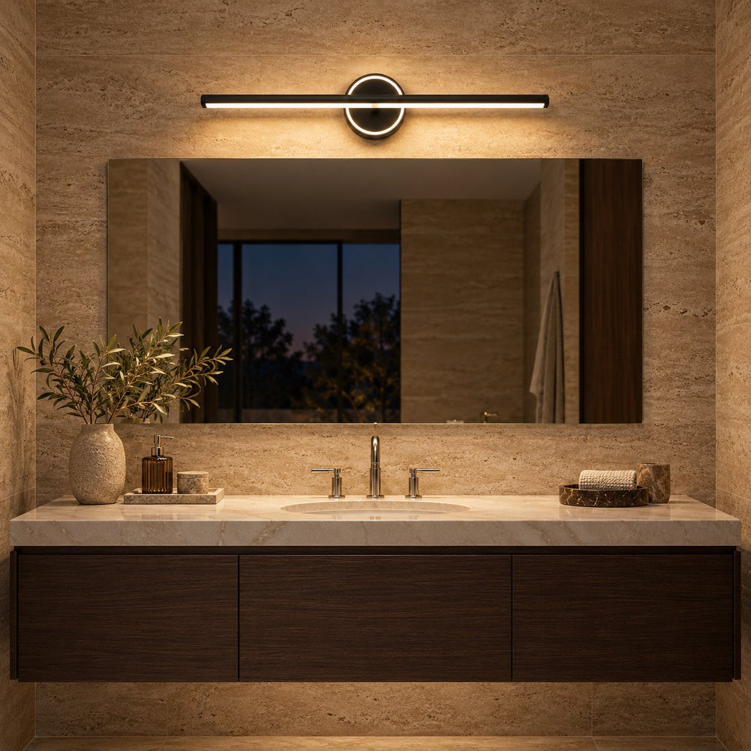 Modern Wall Sconce Bathroom Light Wall Mounted Aluminum and Acrylic Dimmable Vanity Fixture