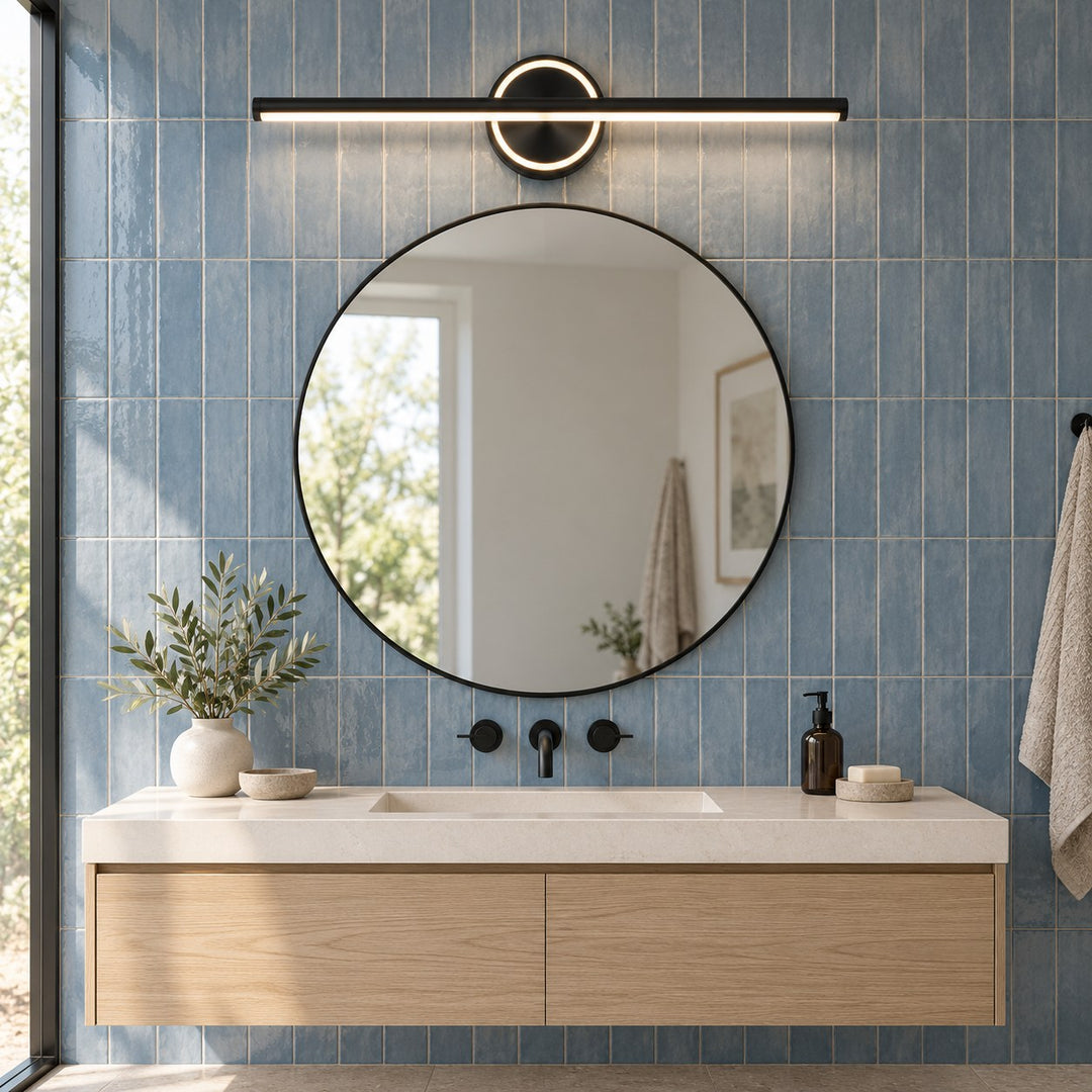 Modern Wall Sconce Bathroom Light Wall Mounted Aluminum and Acrylic Dimmable Vanity Fixture