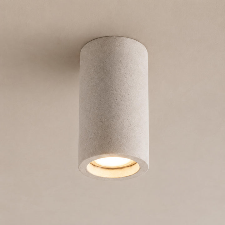 Modern Flush Mount Ceiling Light Concrete LED Fixture Adjustable Ambient Lighting