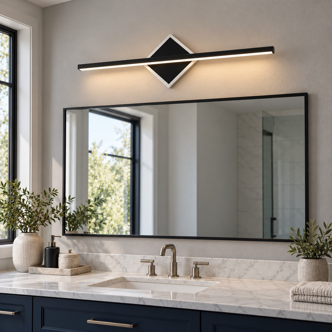 Modern Wall Light Wall Mounted Aluminum Frame Acrylic Base Focused Bathroom Vanity Sconce