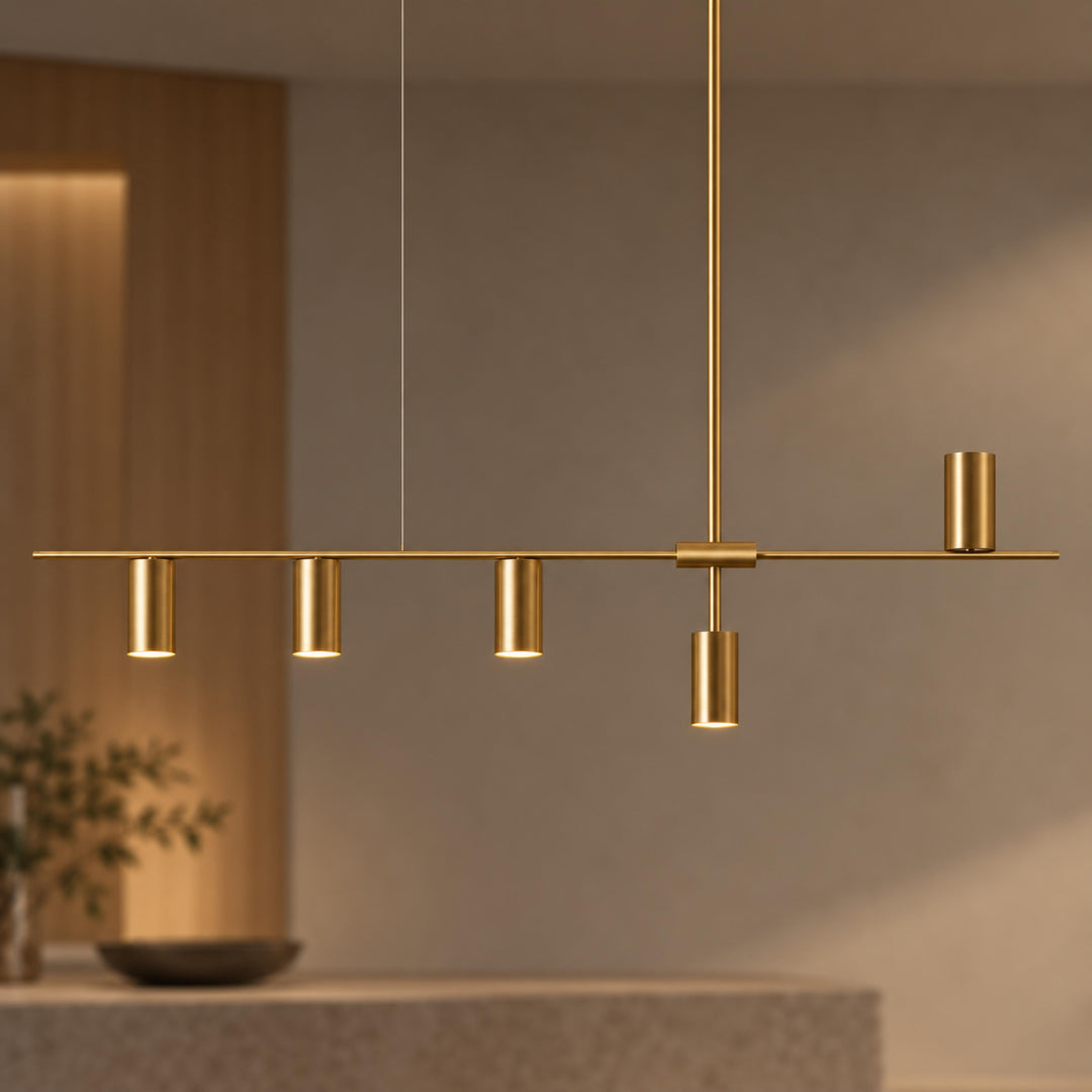 Modern Adjustable Ceiling Light Fixture Kitchen Pendant Lighting Metal Frame LED for Kitchen Island