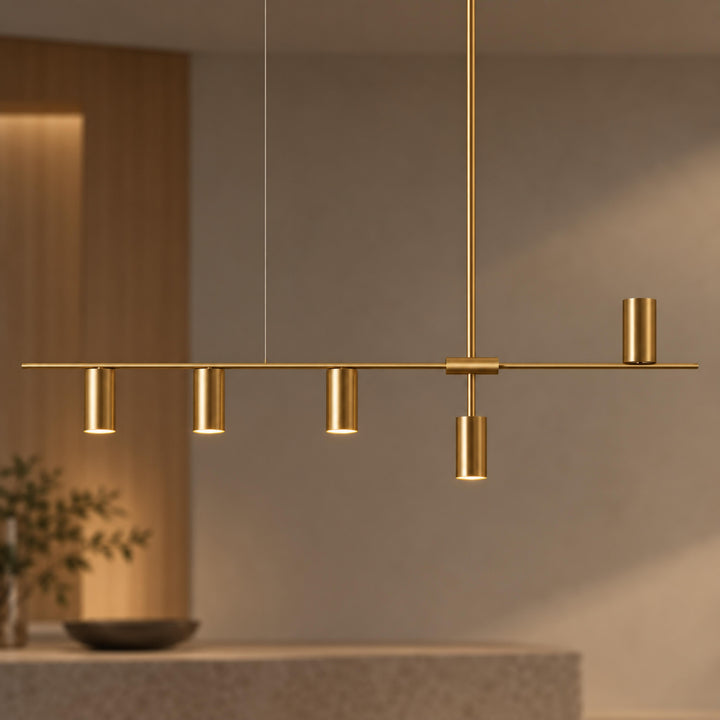 Modern Adjustable Ceiling Light Fixture Kitchen Pendant Lighting Metal Frame LED for Kitchen Island