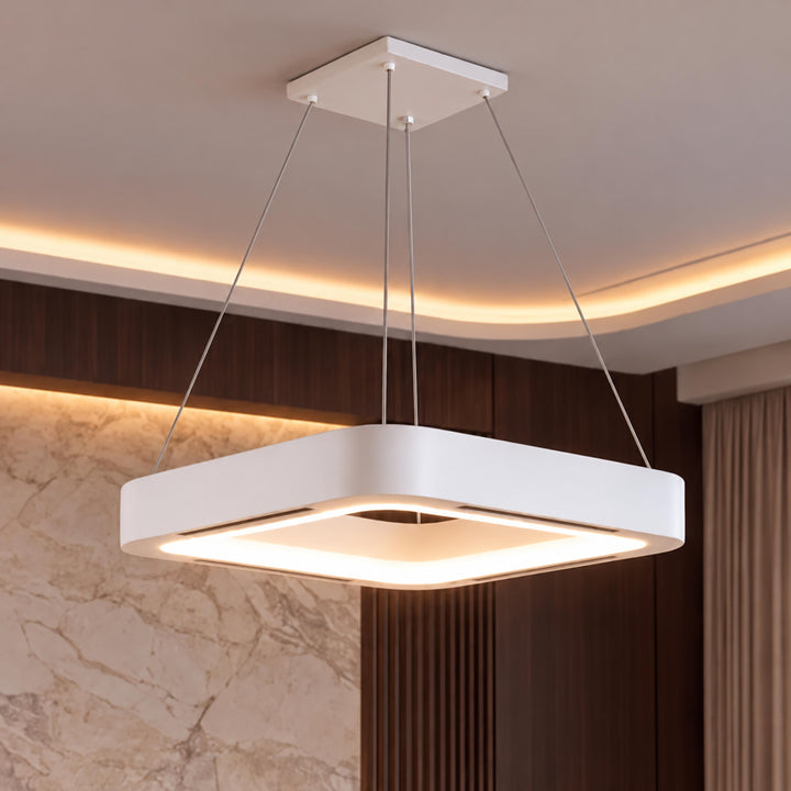 Modern Bladeless Ceiling Fan with Flush Mount Design Dimmable LED Light and Remote Control